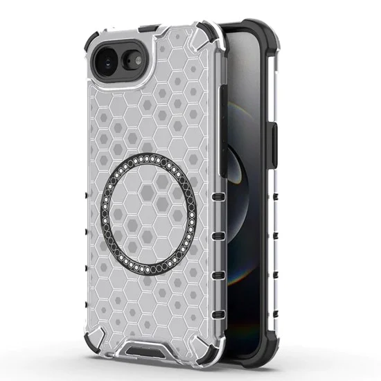 Калъф за iPhone 16e - Techsuit - HoneyComb Shield MagSafe - Бял