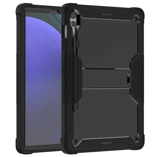Калъф за Samsung Galaxy Tab S9 Plus / S10 Plus + Протектор - Rugged TabShell - Черен