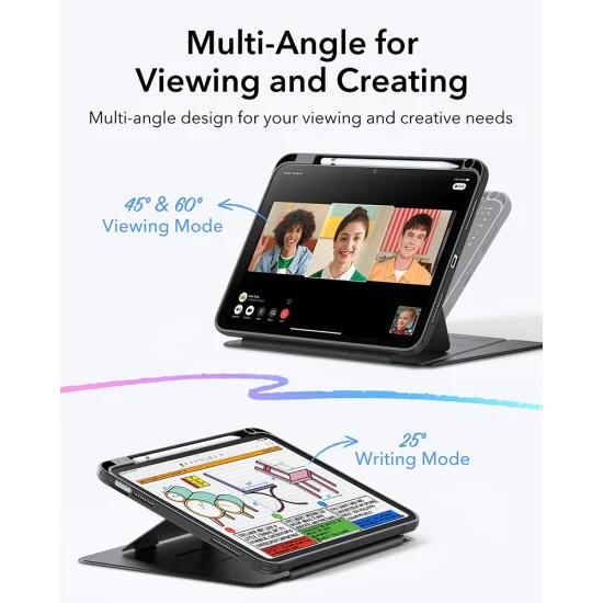 ESR - Flip Hybrid (с държач за молив) - iPad 10 (2022) 10.9 / 11 (2025 - черен