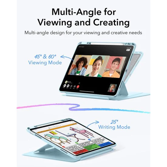 ESR - Flip Hybrid (с държач за молив) - iPad Air 13 (2024) / Air 13 (2025) - Небесно син