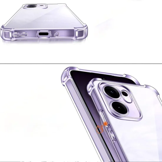 Калъф за телефон Oppo Reno13 F 4G / Reno13 F 5G / Reno13 FS 5G – Techsuit Удароустойчив прозрачен силикон – Прозрачен
