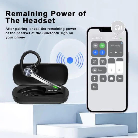 Techsuit - Премиум Bluetooth слушалки NeXound (G7) - HandsFree, ENC, LED, Bluetooth 5.1, Qualcomm, 500mAh, 72 часа - Черни