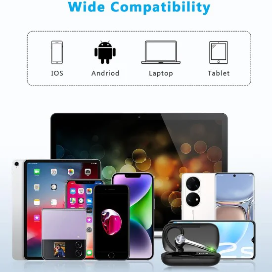 Techsuit - Премиум Bluetooth слушалки NeXound (G7) - HandsFree, ENC, LED, Bluetooth 5.1, Qualcomm, 500mAh, 72 часа - Черни