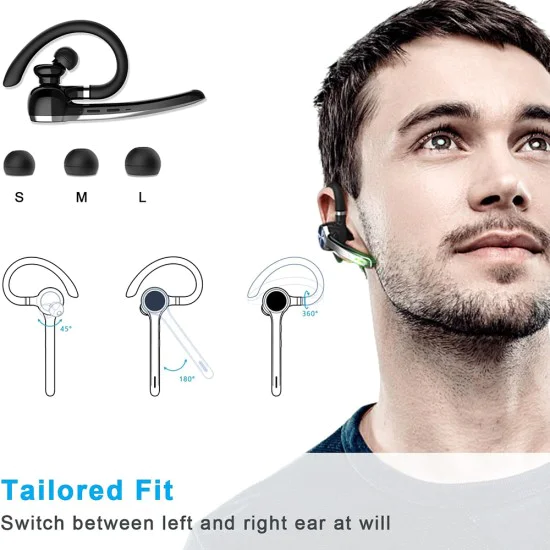 Techsuit - Премиум Bluetooth слушалки NeXound (G7) - HandsFree, ENC, LED, Bluetooth 5.1, Qualcomm, 500mAh, 72 часа - Черни
