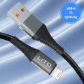 Lito - Кабел за данни (LD08L) - USB-A към Lightning, бързо зареждане, 2,4 A, 2 м - черен