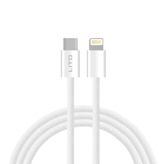 Lito - Кабел за данни (LD04) - Type-C към Lightning Fast Charging PD60W, 1m - Бял