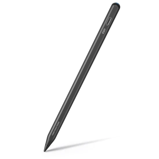 ESR - Stylus Pen Geo (6C00601) - за iPad, магнитна приставка, Bluetooth, Type-C, отхвърляне на дланта, чувствителност към наклон - черен