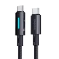 Baseus - Кабел за данни с осветена светлина (P10379000121-01) - за iPhone, лаптоп, Type-C, 100W, динамична светлина, E-marker чип, 2 м - Космическо черно