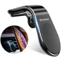 Techsuit - Стойка за кола AirGrip (S7) - С форма на водопад, магнитна сигурна ръкохватка за вентилационен отвор, щипка за захващане - черно / сребристо