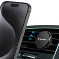 Techsuit - Стойка за кола TinyGrip (S9) - за вентилационен отвор, с метална пластина, силен магнит, универсална съвместимост - черен / сребрист