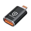 Techsuit - Премиум OTG адаптер HyperPort (A6) - USB 3.0 към Lightning, PD30W, 5Gbps, GaN, конвертор за iPhone - черен / оранжев