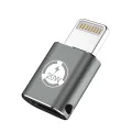 Techsuit - Премиум OTG адаптер TitanCoreX (A11) - Type-C към Lightning, 3A, алуминиева сплав, Plug&Play, бърз трансфер - сив