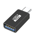 Techsuit - OTG адаптер AluCoreX (A14) - USB към Type-C, 10Gbps, Plug and Play, алуминиева сплав, бърз трансфер на данни - черен