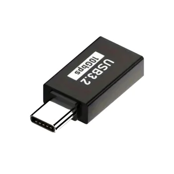 Techsuit - OTG адаптер AluCoreX (A14) - USB към Type-C, 10Gbps, Plug and Play, алуминиева сплав, бърз трансфер на данни - черен
