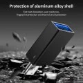 Techsuit - OTG адаптер AluCoreX (A14) - USB към Type-C, 10Gbps, Plug and Play, алуминиева сплав, бърз трансфер на данни - черен