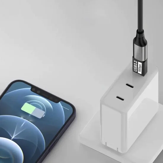 Techsuit - OTG адаптер AluCoreX (A14) - USB към Type-C, 10Gbps, Plug and Play, алуминиева сплав, бърз трансфер на данни - черен
