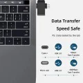 Techsuit - OTG адаптер AluCoreX (A15) - 3в1, USB към Micro-USB + Type-C, Plug and Play, алуминиева сплав - черен