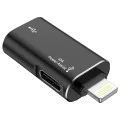 Techsuit - Премиум OTG адаптер AluVoltX (A18) - USB към Lightning, Plug and Play, алуминиева сплав, бърз трансфер на данни - черен