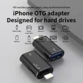 Techsuit - Премиум OTG адаптер AluVoltX (A18) - USB към Lightning, Plug and Play, алуминиева сплав, бърз трансфер на данни - черен