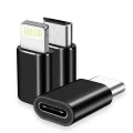 Techsuit - (3 броя) Premium OTG адаптер TriFlashX (A19) - 1xUSB-C към USB, 1x USB-C към Micro-USB, 1xUSB-C към Lightning - Черен