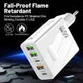 Techsuit - Премиум зарядно за стена PentaXPower (CHC1) - 3x USB, 2x Type-C PD 25W, 65W, GaN, бързо зареждане - черно