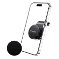 Techsuit - Стойка за кола AirGrip (S8) - Водопадна форма, магнитна N52 сигурна ръкохватка, за вентилационен отвор, скоба за ръкохватка - черно / сребристо