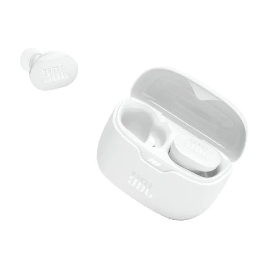 JBL - Безжични слушалки (Tune Buds) - Bluetooth 5.3, True Wireless, Microphone, Noise Cancelling, IP54 - Бял