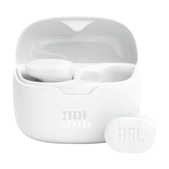 JBL - Безжични слушалки (Tune Buds) - Bluetooth 5.3, True Wireless, Microphone, Noise Cancelling, IP54 - Бял