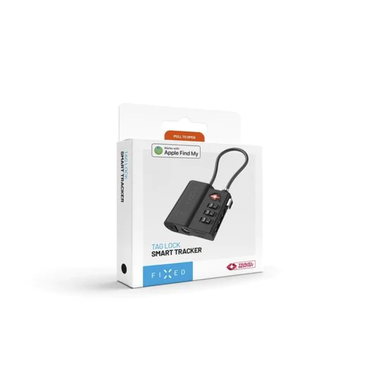 Smart Tracker (FIXTAG-LC-BK) - Фиксиран - Travel Lock с локатор, Apple Find My, IPX4, Type-C, Bluetooth 5.2, 60mAh - Черен