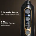 Bitvae - Воден флосър (BVC6) - По-голям размер 300 мл, с 6 дюзи, 3 режима, 5 интензитета, презареждащ се - Бял