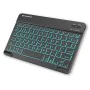 Techsuit - Безжична клавиатура (WK1) - за Android, Windows, iOS, Bluetooth, 3 нива на яркост, 7 цвята, Type-C - Черен