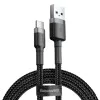 Кабел за данни USB към Type-C, 3A, 480Mbps, 1m - Baseus Cafule (CATKLF-BG1) - сив / черен