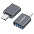 Techsuit - Премиум OTG адаптер SlateVolt (A8) - USB 3.0 към Type-C, 5Gbps, 3A, алуминиева сплав, бърз трансфер на данни - сив