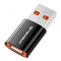 Techsuit - Премиум OTG адаптер HyperPort (A5) - Type-C към USB, 6A, 5Gbps, Plug and Play, бърз трансфер на данни - Черен / Оранжев