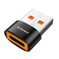 Techsuit - Премиум OTG адаптер HyperPort (A4) - Type-C към USB, 5Gbps, 6A, 120W, конвертор за телефон - черен / оранжев