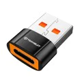 Techsuit - Премиум OTG адаптер HyperPort (A7) - Type-C към USB 3.0, 5Gbps, 10A, конвертор за телефон - черен / оранжев