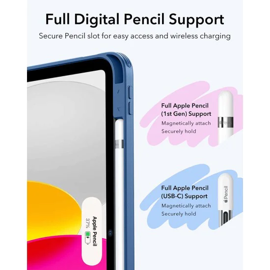 ESR - Flip Hybrid (с държач за молив) - iPad 10 (2022) 10.9 / 11 (2025) - Син