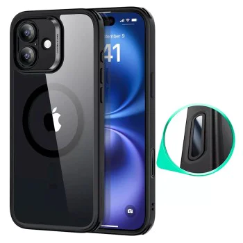 Калъф за iPhone 16 - ESR - Classic Hybrid HaloLock - Прозрачен Черен