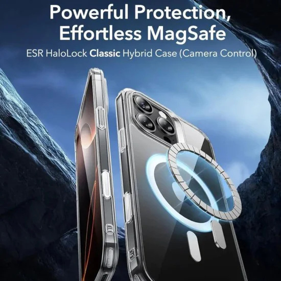 Калъф за iPhone 16 Pro - ESR - Classic Hybrid HaloLock - Прозрачен Черен