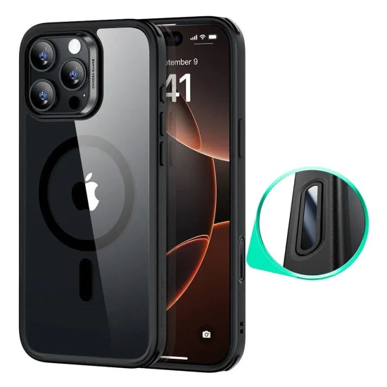 Калъф за iPhone 16 Pro - ESR - Classic Hybrid HaloLock - Прозрачен Черен