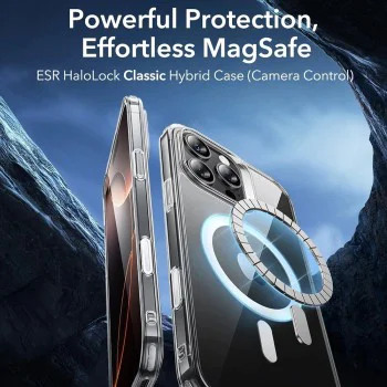 Калъф за iPhone 16 Pro Max - ESR - Classic Hybrid HaloLock - Прозрачен Черен