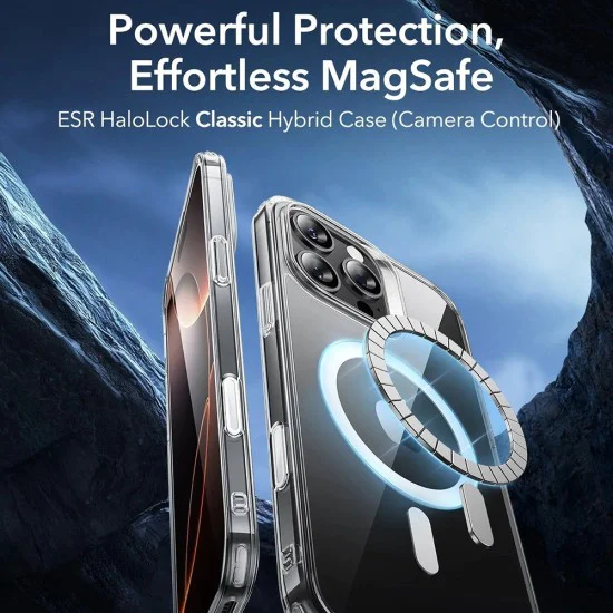 Калъф за iPhone 16 Pro Max - ESR - Classic Hybrid HaloLock - Прозрачен Черен
