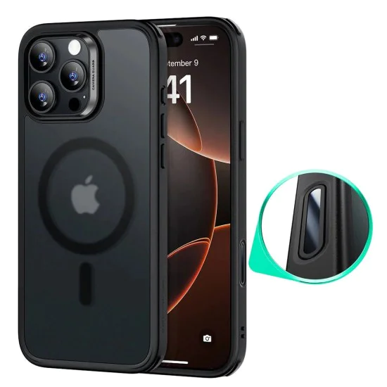 Калъф за iPhone 16 Pro Max - ESR - Classic Hybrid HaloLock - Frosted Черен