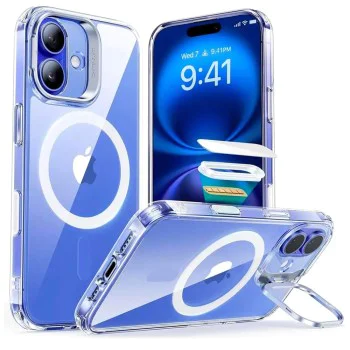 Калъф за iPhone 16 - ESR - Classic Hybrid HaloLock Kickstand - Прозрачен