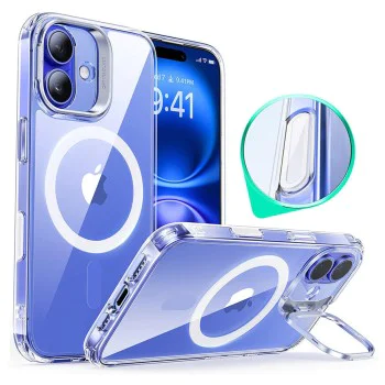 Калъф за iPhone 16 Plus - ESR - Classic Hybrid HaloLock Kickstand - Прозрачен