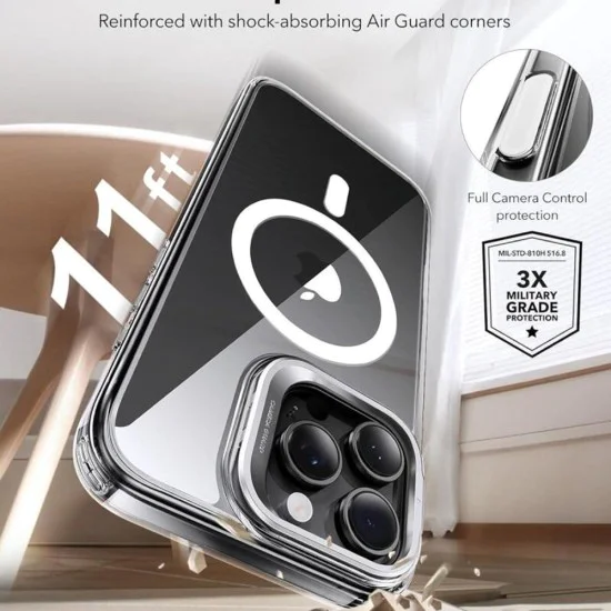 kaлъф за iPhone 16 Pro - ESR - Classic Hybrid HaloLock - с краче - Прозрачен