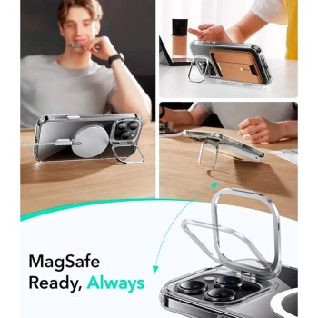 Калъф за iPhone 16 Pro Max - ESR - Classic Hybrid HaloLock Kickstand - Прозрачен