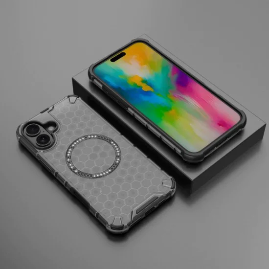 Калъф за iPhone 16 - Techsuit - HoneyComb Shield MagSafe - Черен