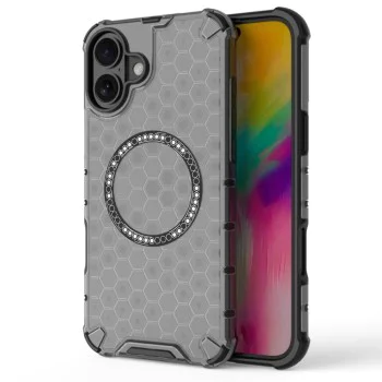 Калъф за iPhone 16 - Techsuit - HoneyComb Shield MagSafe - Черен