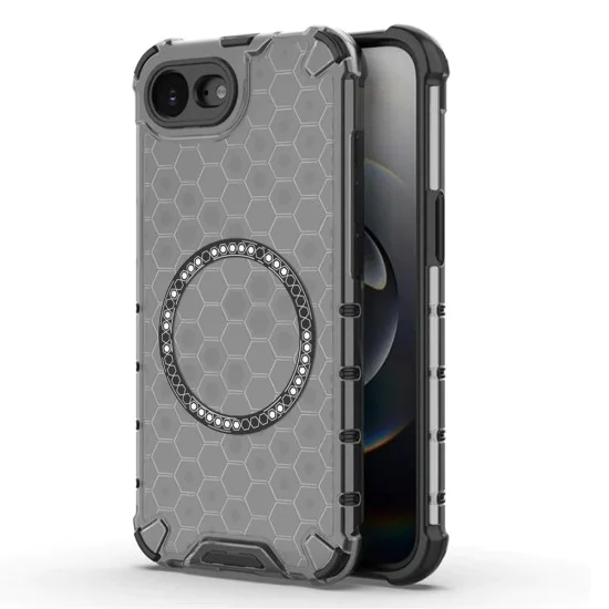 Калъф за iPhone 16e - Techsuit - HoneyComb Shield MagSafe - Черен